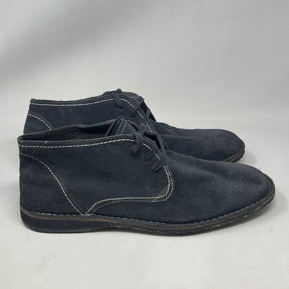 John Varvatos Star Boots Mens 13 M Blue Suede Hipster Chukka Lace Up - Picture 1 of 16